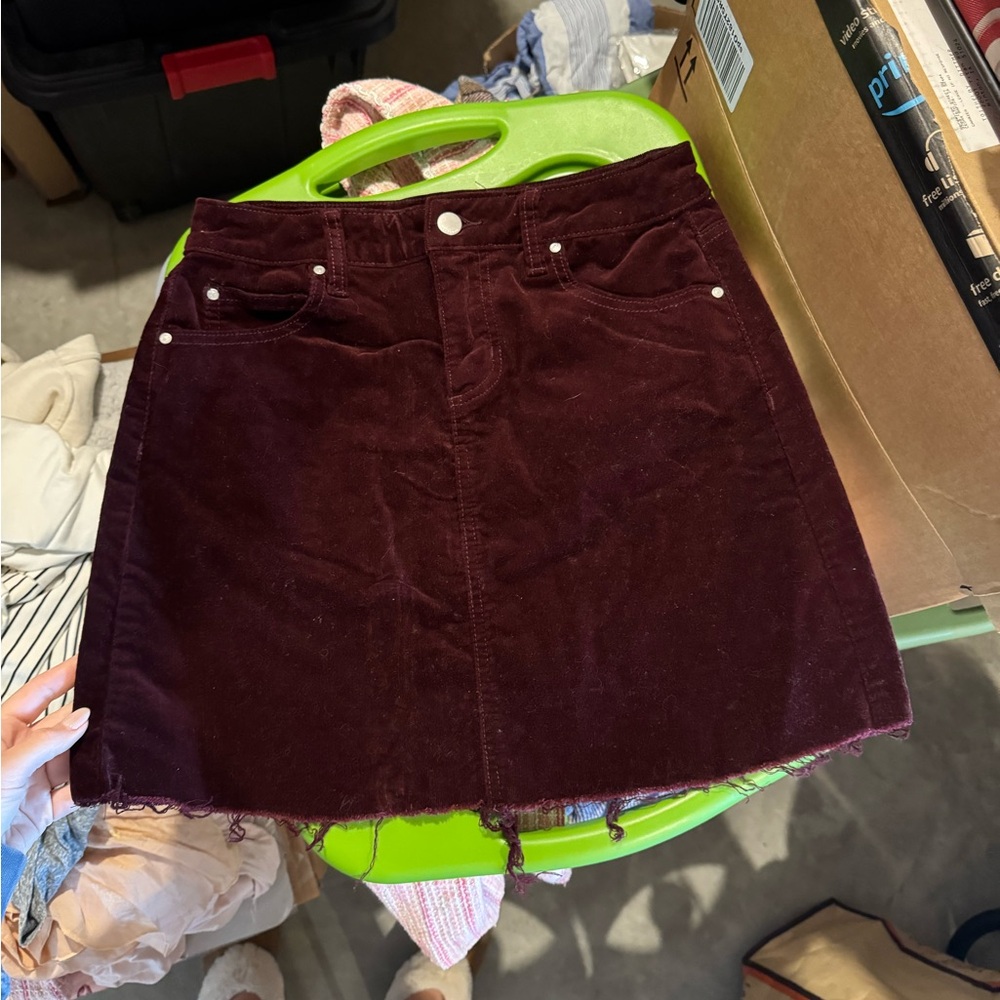 Versona Deep Burgundy Mini Skirt